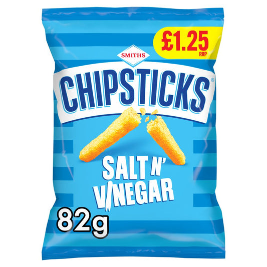 Smiths Chipsticks Salt 'n' Vinegar Snacks Crisps £1.25 RRP PMP (82g × 18 × 1)