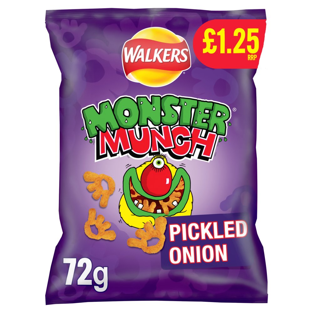 Walkers Monster Munch Pickled Onion Snacks Crisps £1.25 RRP PMP (72g × 15 × 1)