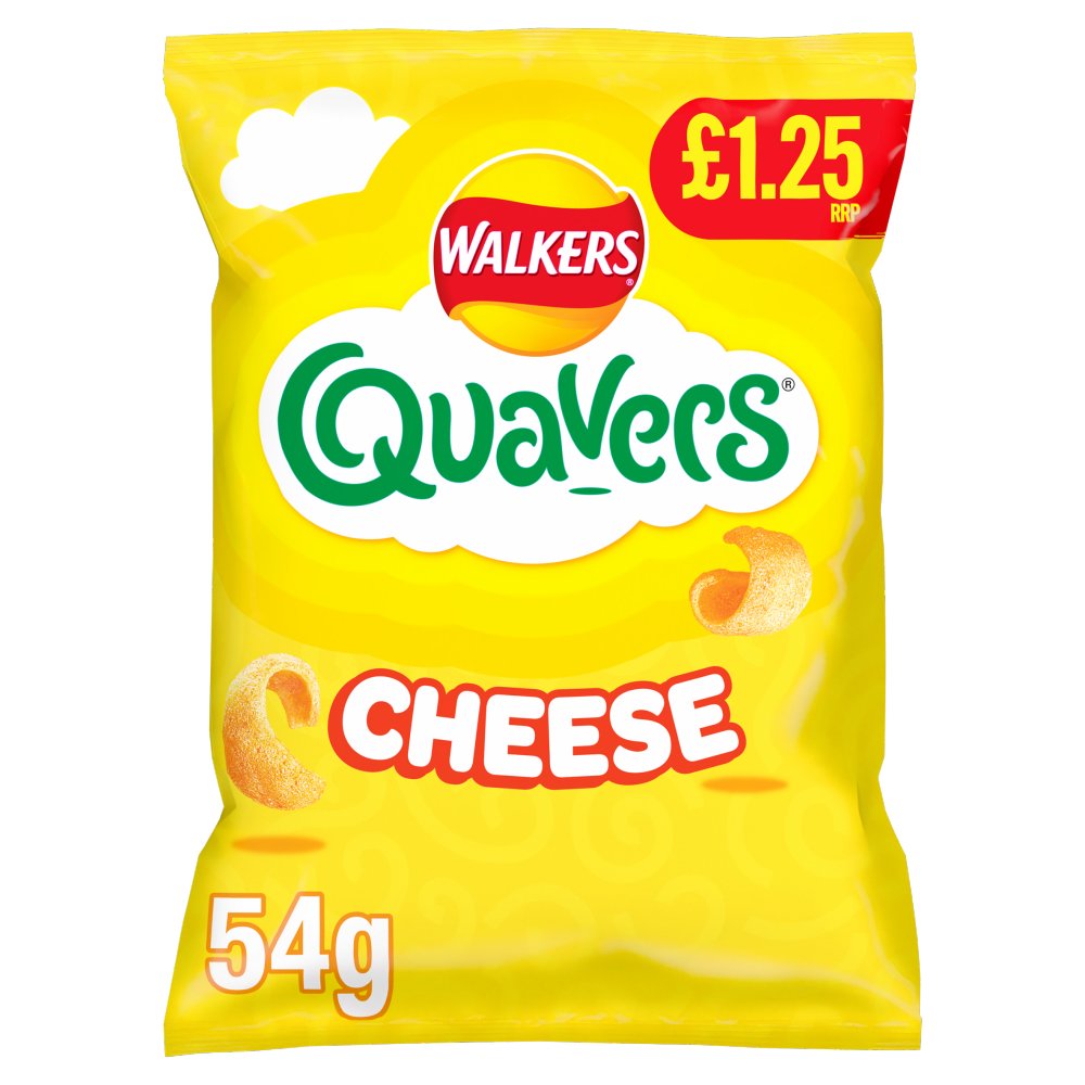 Walkers Quavers Cheese Snacks Crisps £1.25 RRP PMP (54g × 18 × 1)