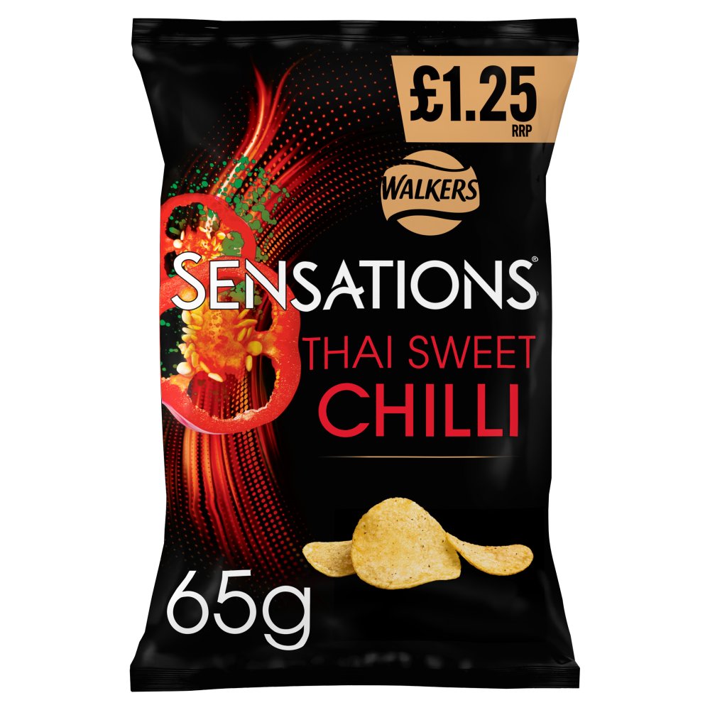 Walkers Sensations Thai Sweet Chilli Crisps £1.25 RRP PMP (65g × 18 × 1)