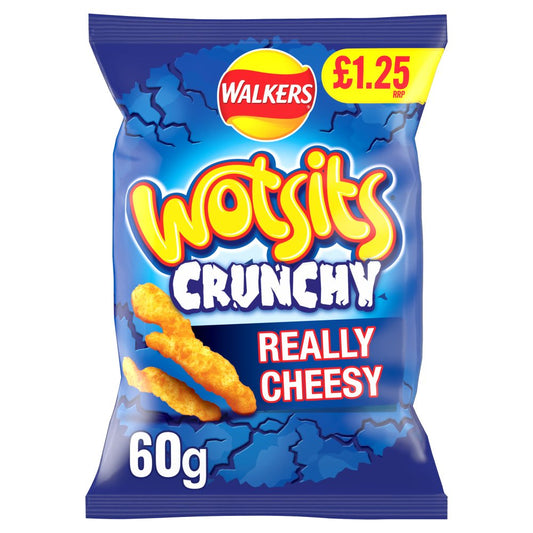 Walkers Wotsits Crunchy Really Cheesy Snacks Crisps £1.25 RRP PMP (60g × 15 × 1)