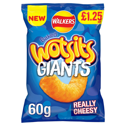 Walkers Wotsits Giants Really Cheesy Snacks Crisps RRP £1.25 PMP (60g × 15 × 1)