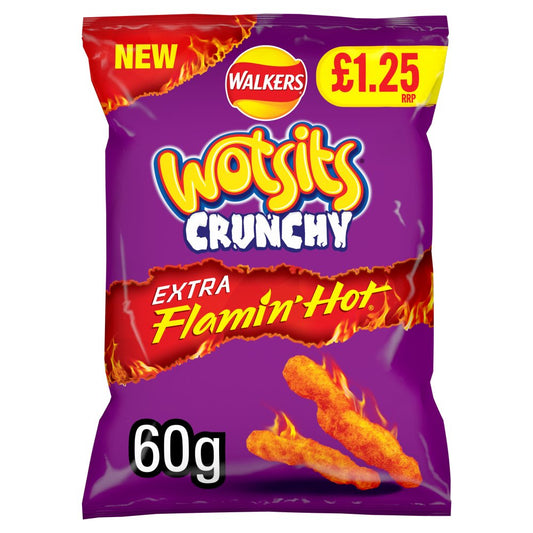 Wotsits Crunchy Extra Flamin' Hot Sharing Bag Crisps  PMP (60g × 15 × 1)