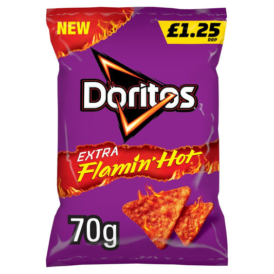 Doritos Extra Flamin' Hot Sharing Bag Crisps  PMP (70g × 15 × 1)