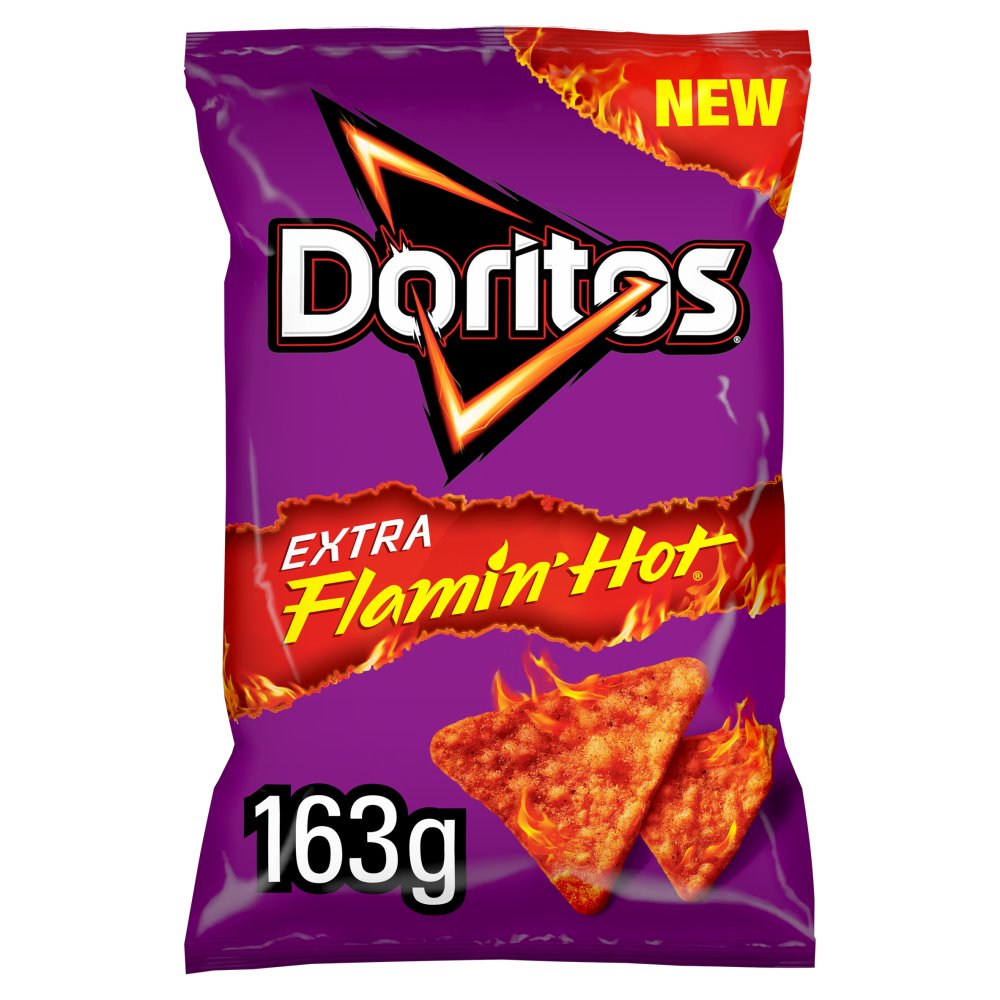 Doritos Extra Flamin' Hot Sharing Bag Crisps (163g × 9 × 1)