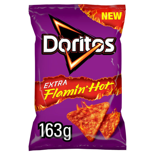 Doritos Extra Flamin' Hot Sharing Bag Crisps (163g × 9 × 1)