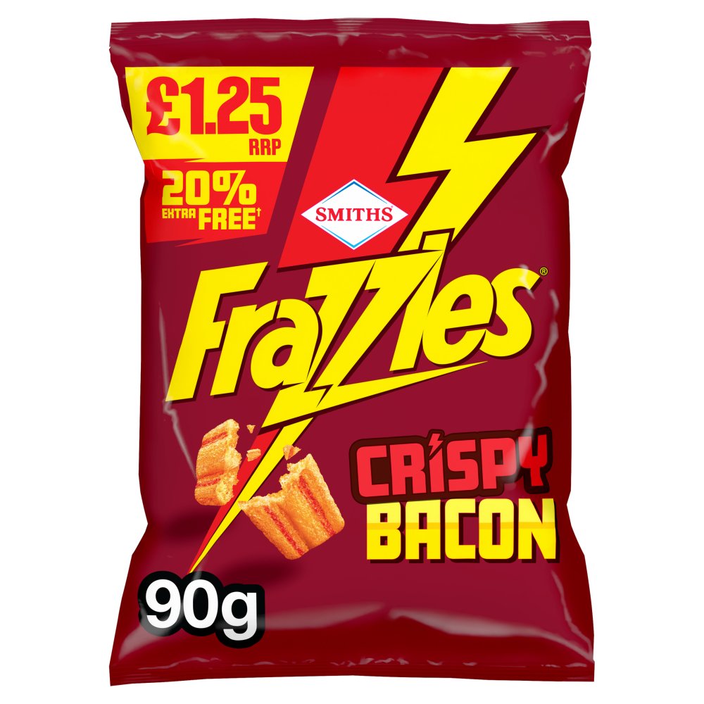 Frazzles Bacon Crisps Sharing Bag Crisps  PMP £1.25 RRP (90g × 18 × 1)