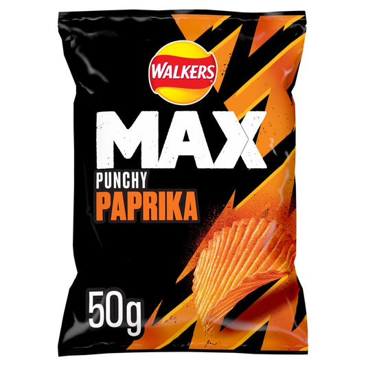 Walkers Max Punchy Paprika Grab Bag Crisps (50g × 24 × 1)