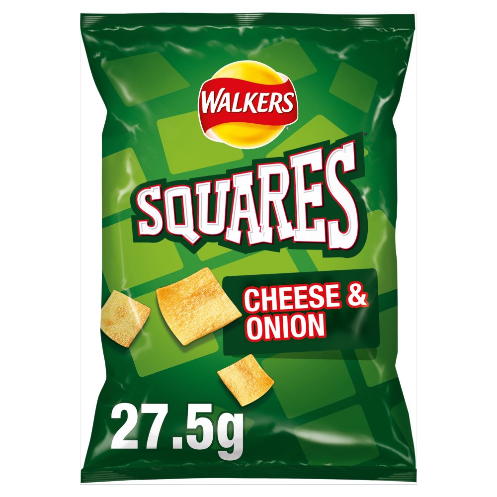 Walkers Squares Cheese & Onion Snacks Crisps (Std × 32 × 1)