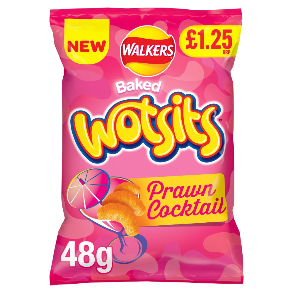 Walkers Wotsits Prawn Cocktail Snacks Crisps £1.25 RRP PMP (48g × 18 × 1)