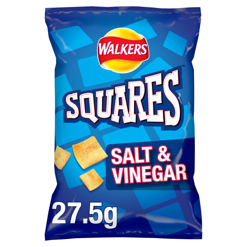 Walkers Squares Salt & Vinegar Snacks Crisps (Std × 32 × 1)