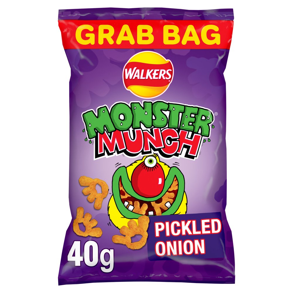 Walkers Monster Munch Pickled Onion Snacks Crisps (40g × 35 × 1)