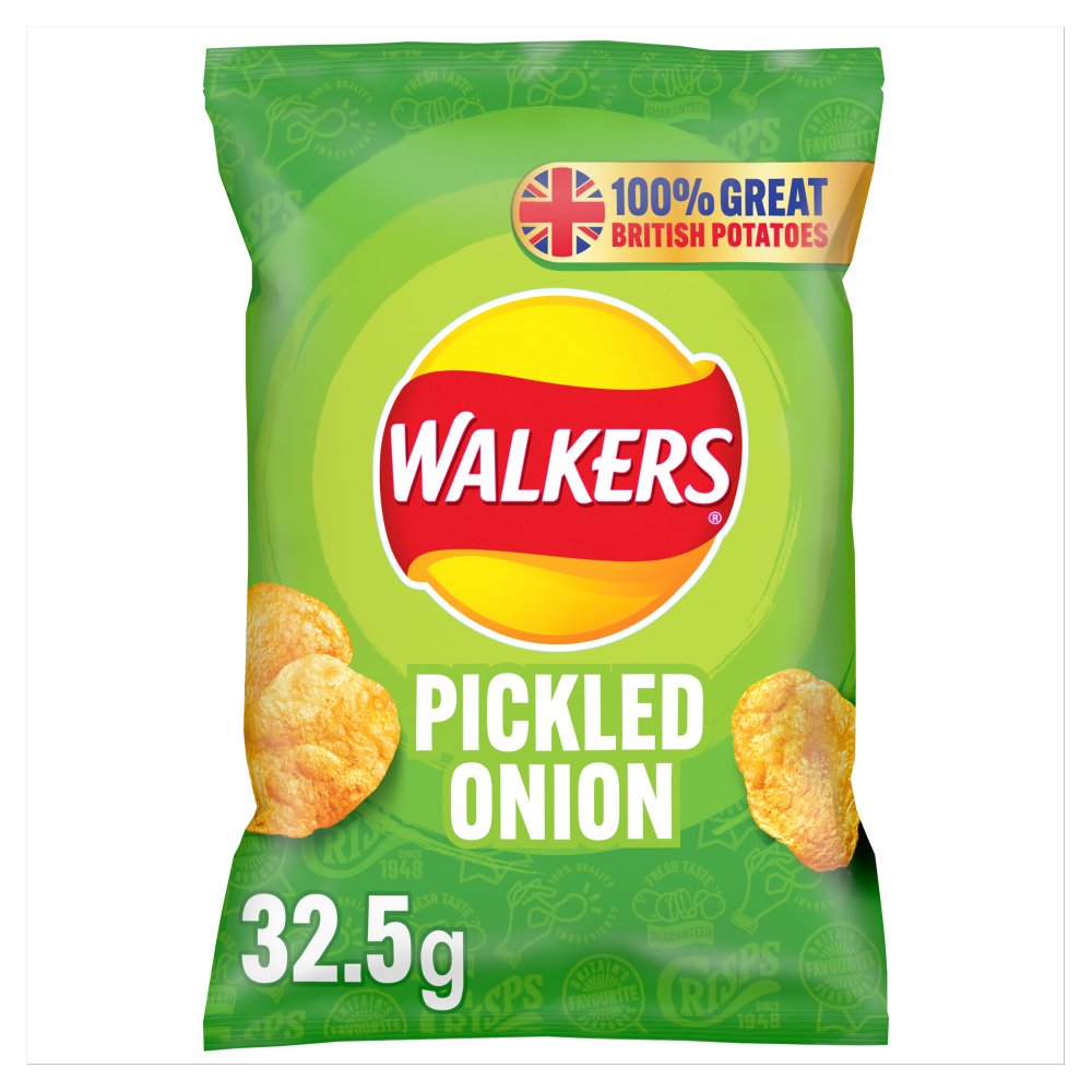 Walkers Pickled Onion Crisps (32.5g × 32 × 1)