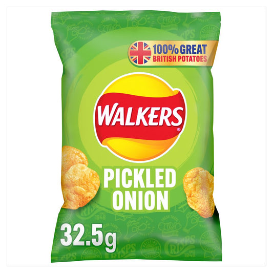 Walkers Pickled Onion Crisps (32.5g × 32 × 1)