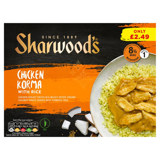 Sharwood's Chicken Korma with Rice (375g × 6)