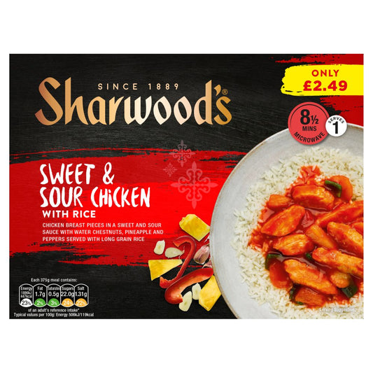 Sharwood's Sweet & Sour Chicken with Rice (375g × 6)