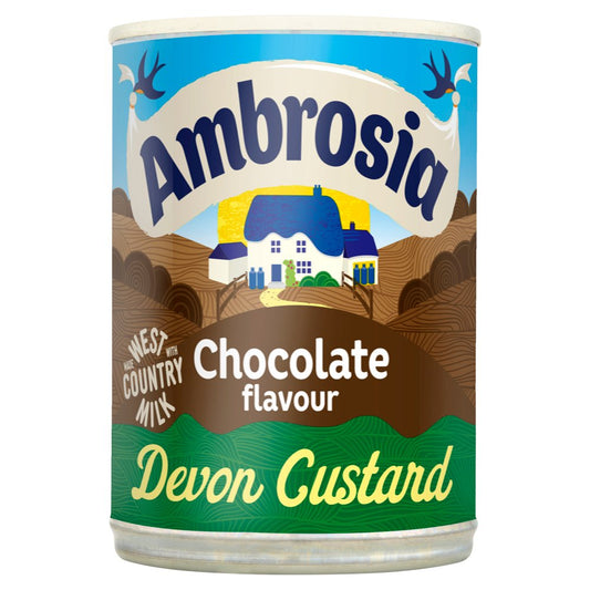 Ambrosia Ready To Serve Chocolate Flavour Devon Custard Can (400g × 12 × 1)