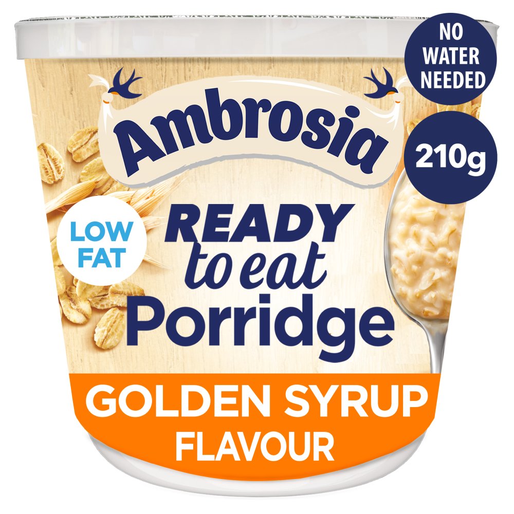 Ambrosia Ready to Eat Porridge Pot Golden syrup Flavour (210g × 6 × 1)