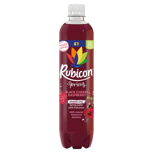 Rubicon Spring Black Cherry Raspberry Sparkling Spring Water with Fruit Juice (500ml × 12 × 1)