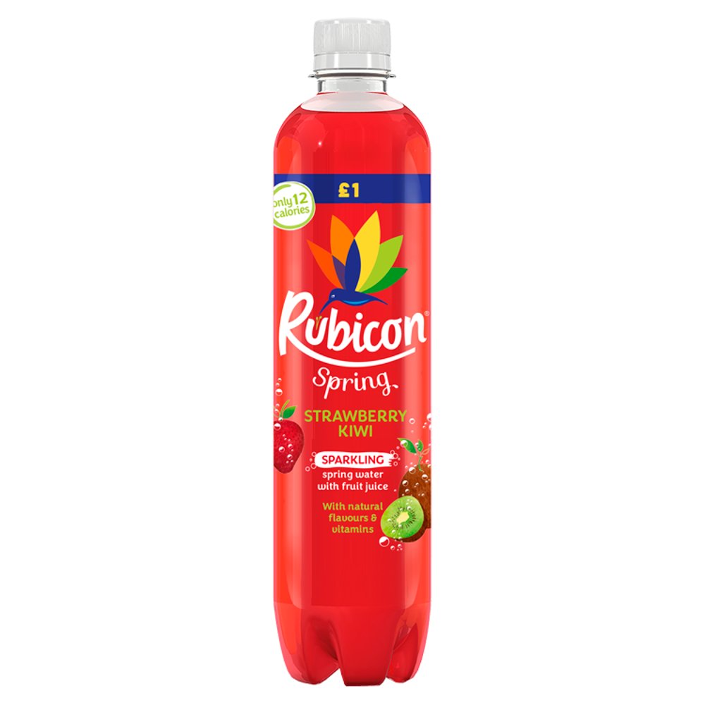 Rubicon Spring Strawberry Kiwi Flavoured Sparkling Spring Water  PMP, £1 (500ml × 12 × 1)