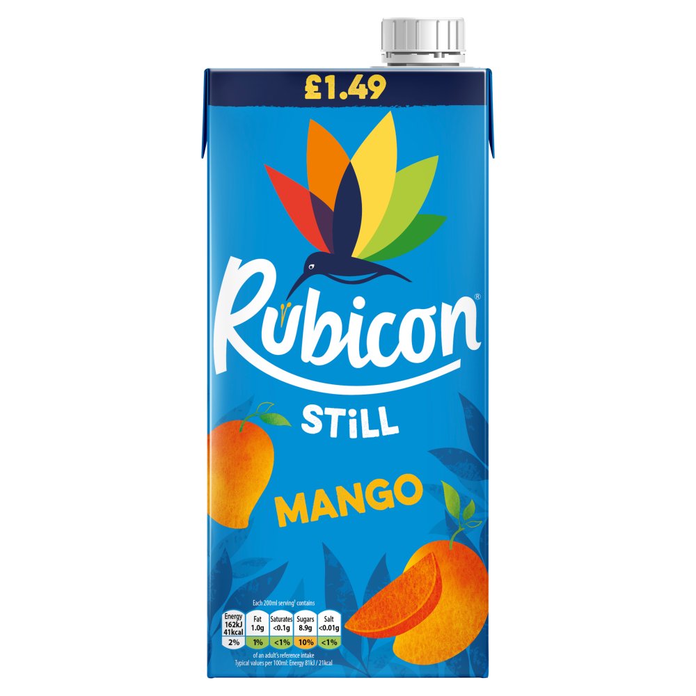 Rubicon Still Mango Juice Drink 1 Litre (1Ltr × 12 × 1)