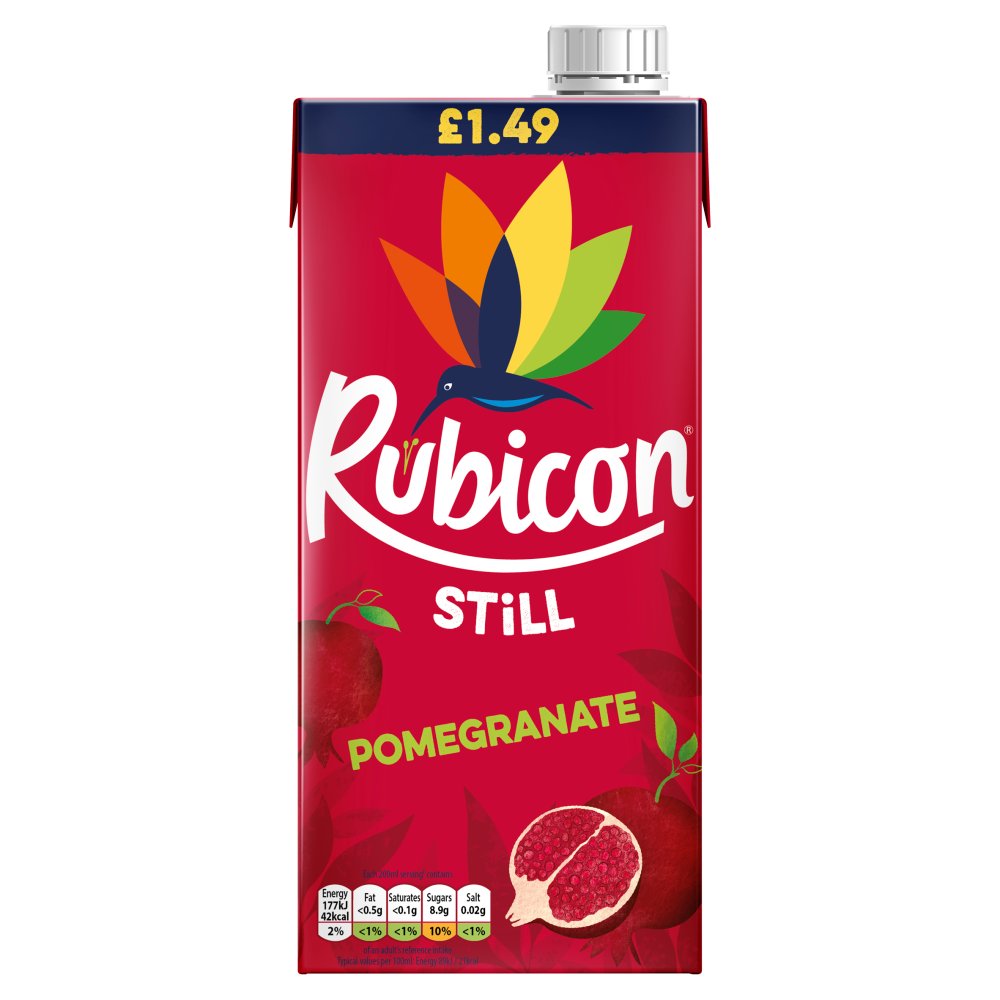 Rubicon Still Pomegranate Juice Drink 1 Litre (1Ltr × 12 × 1)