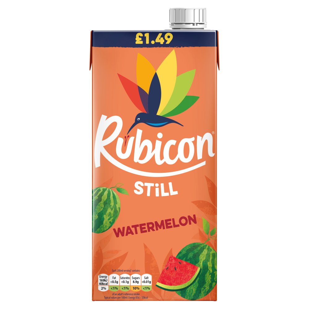 Rubicon Still Watermelon Juice Drink 1 Litre (1Ltr × 12 × 1)