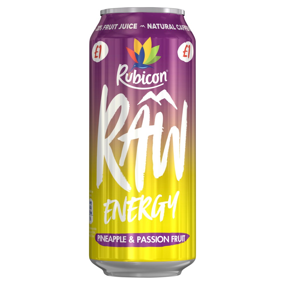 Rubicon Raw Energy Pineapple & Passion Fruit (500ml × 12 × 1)