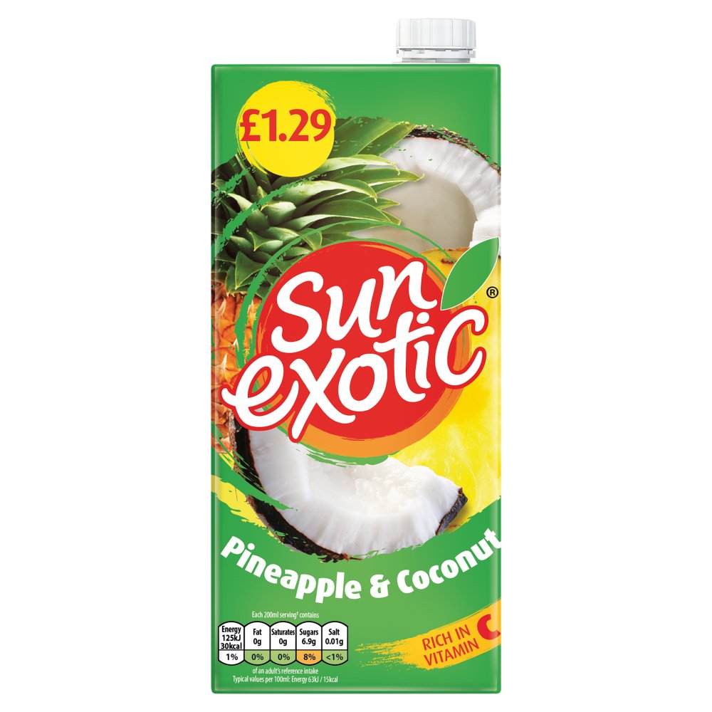 Sun Exotic Pineapple & Coconut 1 Litre (1Ltr × 12 × 1)