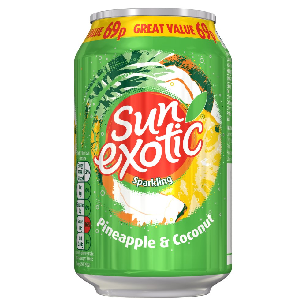 Sun Exotic Sparkling Pineapple Coconut (330ml × 24 × 1)