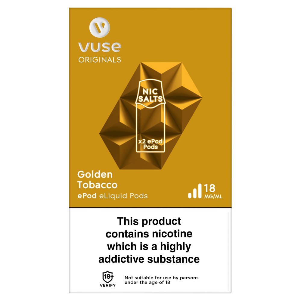 Vuse Originals 2 Golden Tobacco ePod eLiquid Pods (2Xcartridg × 5 × 1)