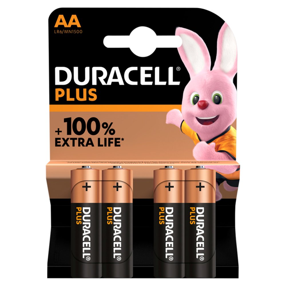 Duracell Plus 100% AA 4 Pack (4s × 1)