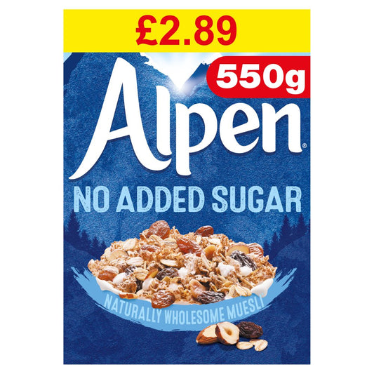 Alpen No Added Sugar Case PMP £2.89 (550g × 6 × 1)