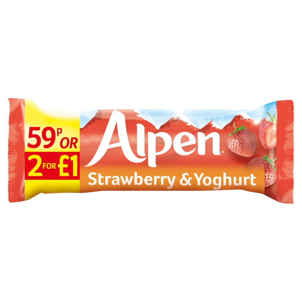 Alpen Strawberry & Yogurt Bar case PMP 59p or 2 for £1 (29g × 24 × 1)