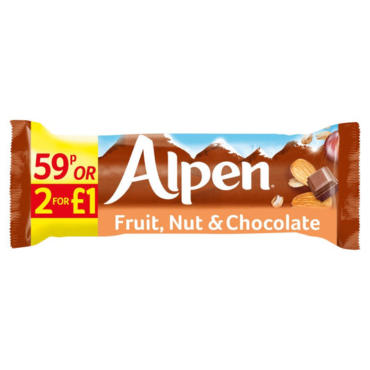 Alpen Fruit & Nut Chocolate bar  case PMP 59p or 2 for £1 (29g × 24 × 1)