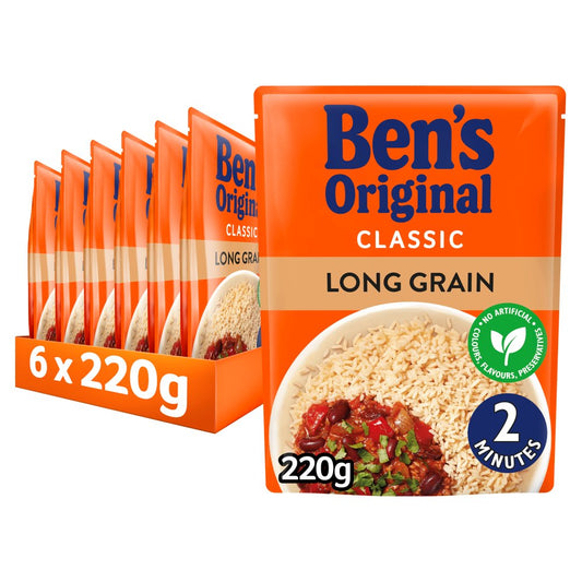 Bens Original Long Grain Microwave Rice (220g × 6 × 1)