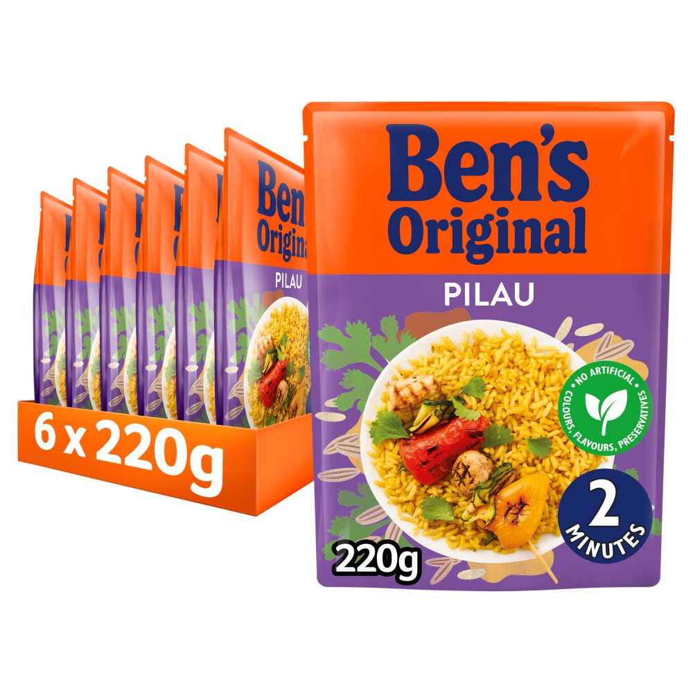 Bens Original Pilau Microwave Rice (220g × 6 × 1)