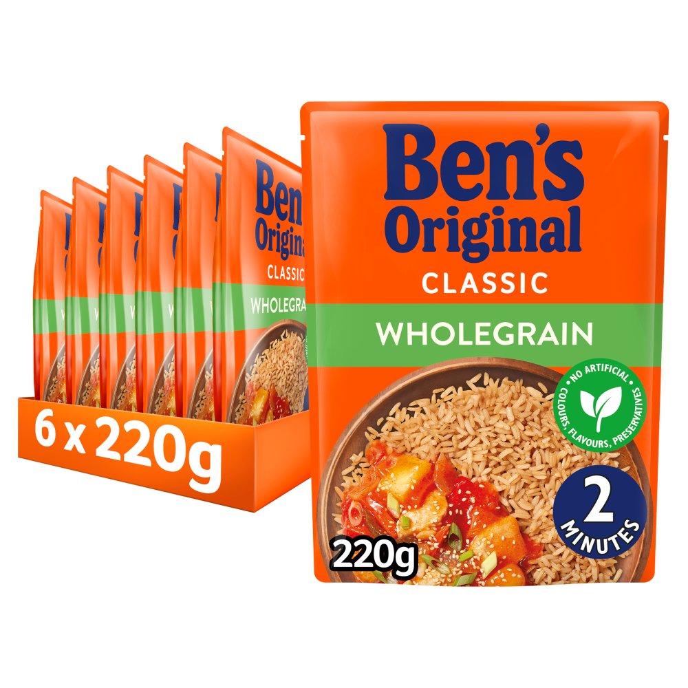 Bens Original Wholegrain Microwave Rice (220g × 6 × 1)