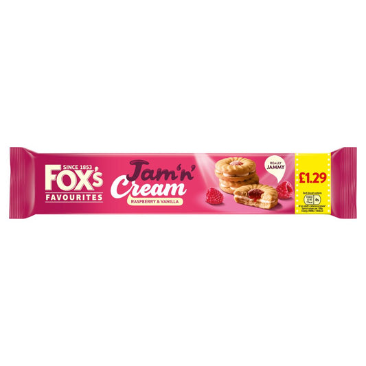 Fox's Favourites Jam 'n' Cream Raspberry & Vanilla (150g × 12 × 1)