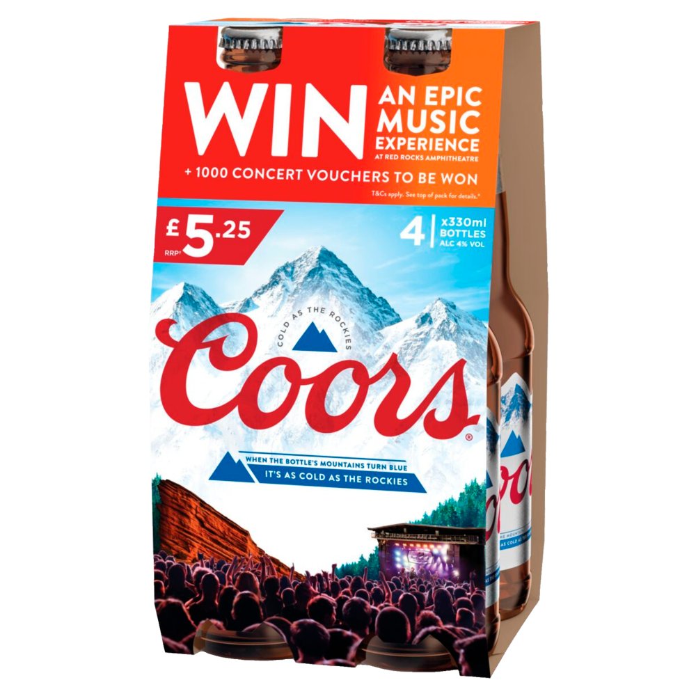 Coors Lager Beer  Bottle (330ml Nrb × 6 × 1)