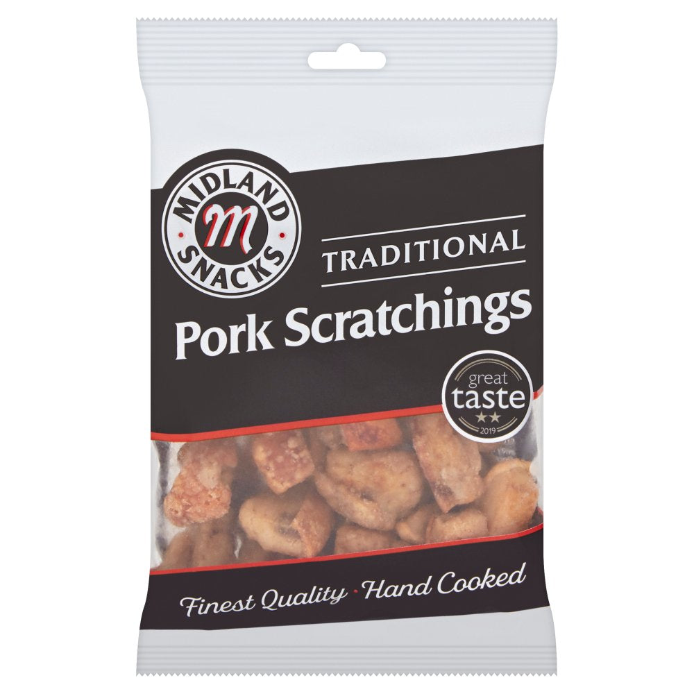 Midland Snacks Traditional Pork Scratchings (70g × 12 × 6)