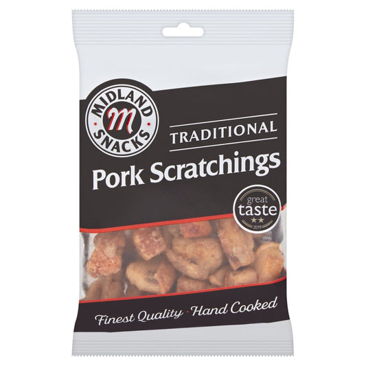 Midland Snacks Traditional Pork Scratchings (70g × 12 × 6)