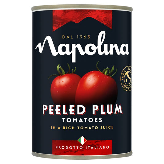 Napolina Peeled Plum Tomatoes in a Rich Tomato Juice (400g × 12 × 1)