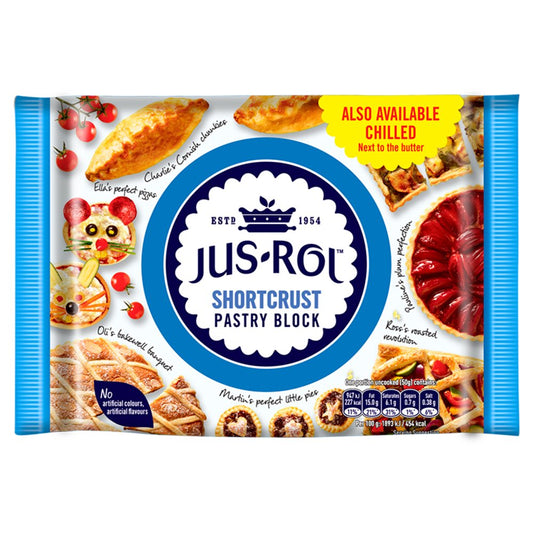 Jus-Rol Frozen Shortcrust Pastry Block (500g × 6)