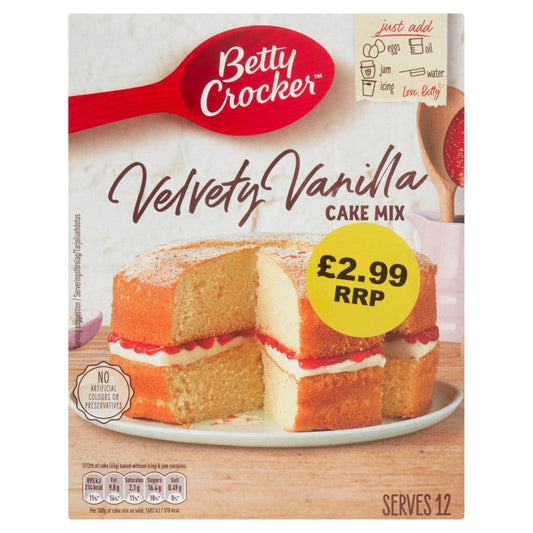 Betty Crocker Velvety Vanilla Cake Mix (425g × 4 × 1)