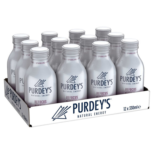 Purdey's Natural Energy Refocus Sparkling Dark Fruits with Guarana Bottles (330ml Nrb × 12 × 1)