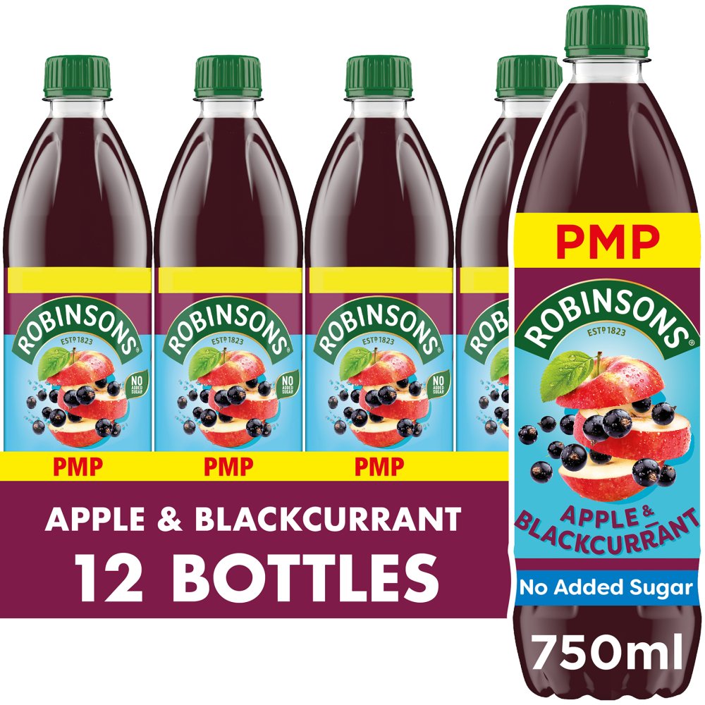 Robinsons Apple & Blackcurrant No Added Sugar Squash PMP (750ml × 12 × 1)