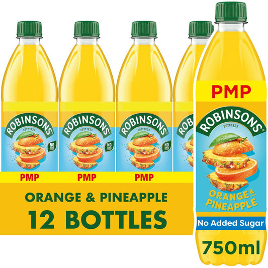 Robinsons Orange & Pineapple No Added Sugar Squash PMP (750ml × 12 × 1)