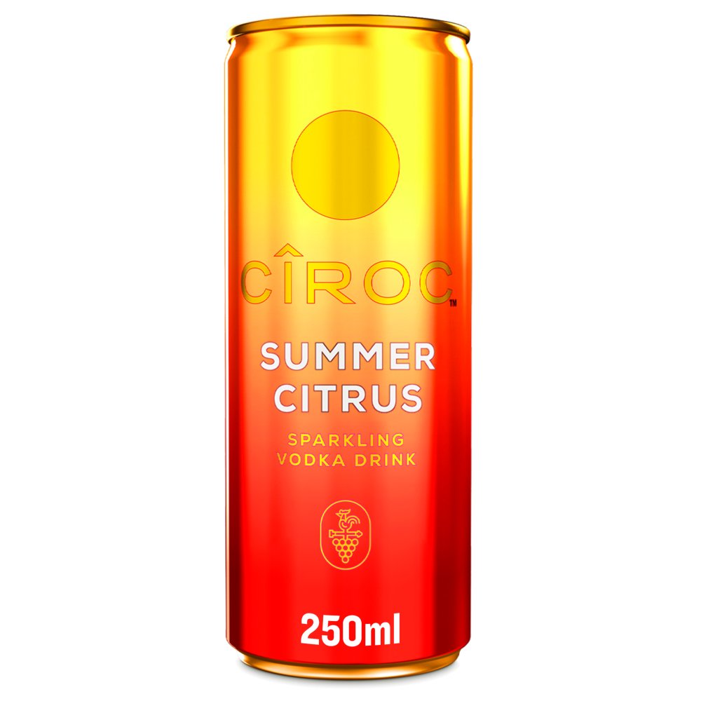 Ciroc Summer Citrus Sparkling Vodka Drink 5% vol 250ml Can (250ml × 12 × 1)