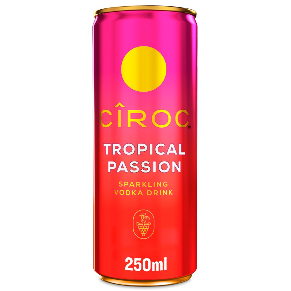 Ciroc Tropical Passion Sparkling Vodka Drink 5% vol 250ml Can (250ml × 12 × 1)